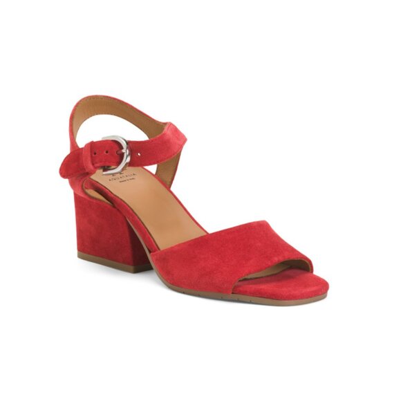 AQUATALIA Shoes - AQUATALIA Strawberry Made In Italy Suede Rosie Heel Sandals